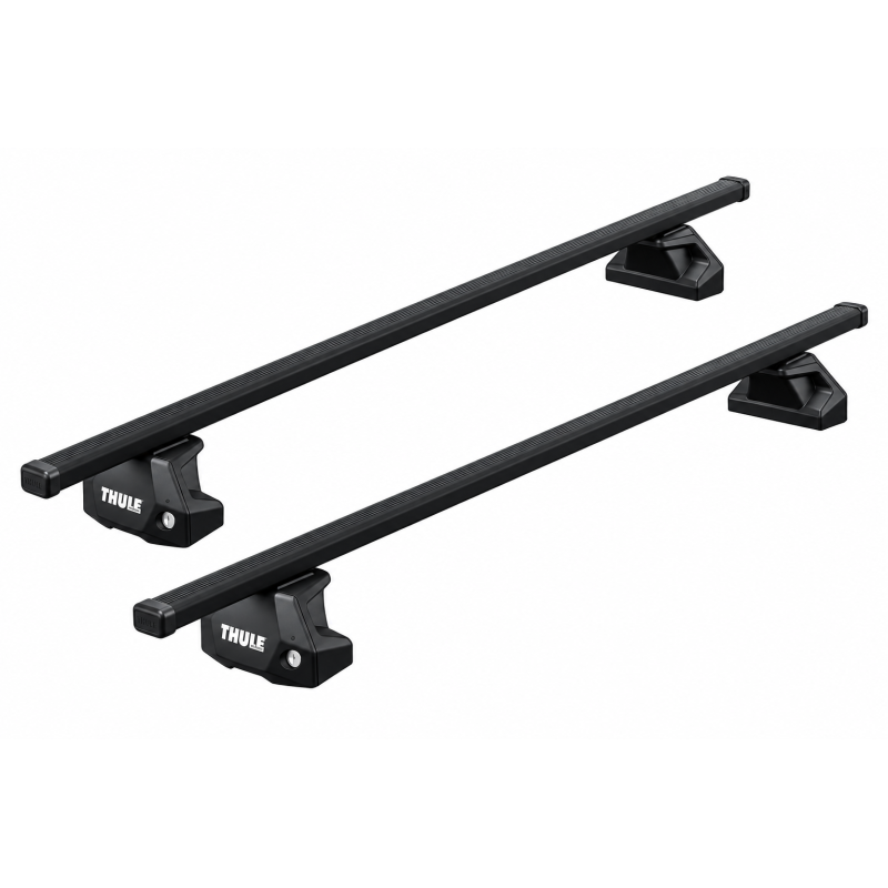 2 Barres de toit Thule SquareBar Evo en Acier Noir 135cm pour Citroën Berlingo 3