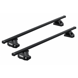 2 Barres de toit Thule SquareBar Evo en Acier Noir 150cm pour Peugeot Expert