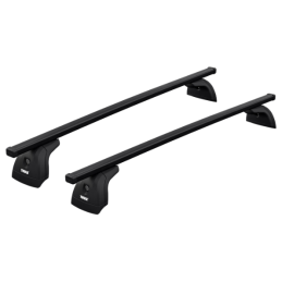 2 Barres de toit Thule SquareBar Evo en Acier Noir 108cm pour Opel Astra 5 portes (H)