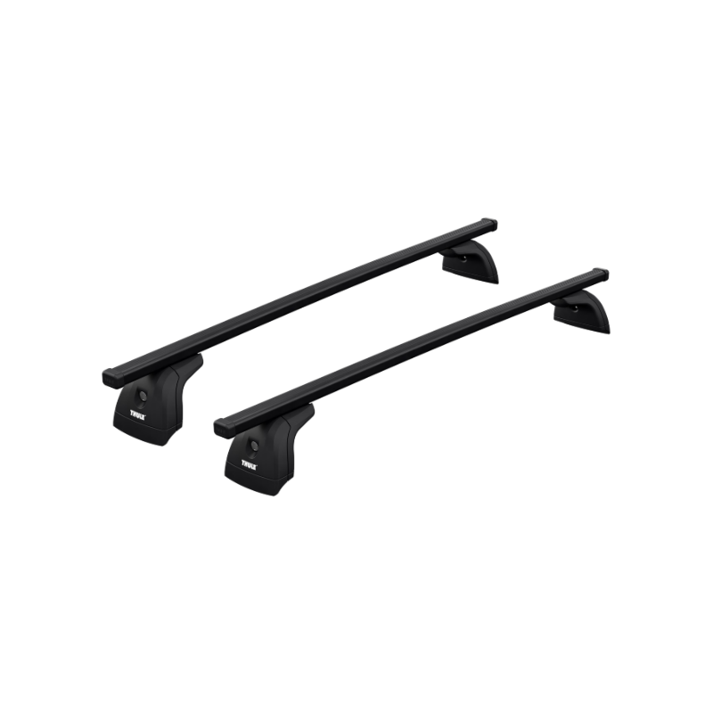 2 Barres de toit Thule SquareBar Evo en Acier Noir 118cm pour Infiniti Q30 5 portes