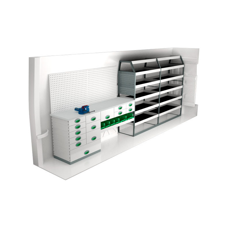 Rangement métallique 4187x300x1440 - Position gauche