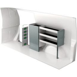 Rangement métallique Gauche ou Droit Volkswagen Transporter T6 L2 à partir de Juin 2015 (L:128 x P:30 x H:89)