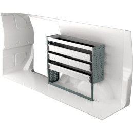 Rangement métallique Gauche ou Droit Volkswagen Transporter T6 L2 à partir de Juin 2015 (L:124 x P:30 x H:100)