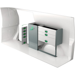 Rangement métallique Gauche ou Droit Volkswagen Transporter T6 L2 à partir de Juin 2015 (L:128 x P:30 x H:89)