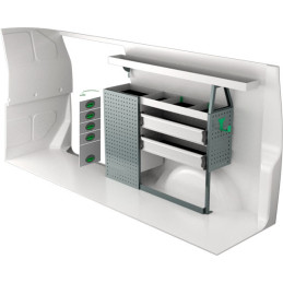 Rangement métallique Gauche ou Droit Volkswagen Transporter T6 L2 à partir de Juin 2015 (L:128 x P:30 x H:118)