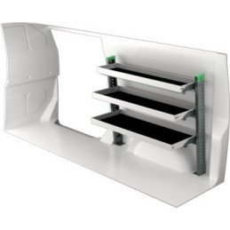 Rangement métallique Gauche ou Droit Volkswagen Transporter T6 L2 à partir de Juin 2015 (L:124 x P:47 x H:110)