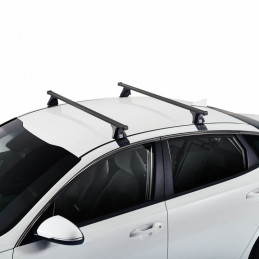 2 Barres de toit Acier Noir 130cm avec tringle intégrée Mazda 3 4 portes (III/BM)