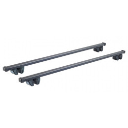 2 Barres de toit Acier Noir 120cm avec pieds intégrés Skoda Roomster Scout 5 portes