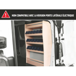 Casier bois avec bacs Ar Droit Toyota ProAce L1 à partir de 2016 (L:66 x P:32 x H:120)