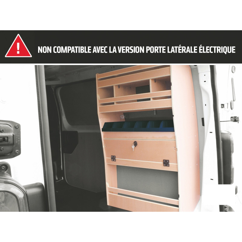 Casier bois Multiple Ar droit Toyota ProAce L1 à partir de 2016 (L:66 x P:32 x H:120)