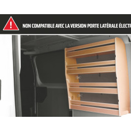 Casier bois sans bacs Ar droit Toyota ProAce L1 à partir de 2016 (L:66 x P:22 x H:81)