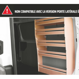 Casier bois sans bacs Ar droit Toyota ProAce L1 à partir de 2016 (L:66 x P:32 x H:120)