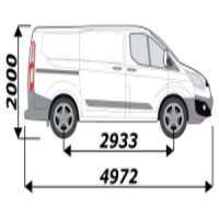 Porte-échelle utilitaire de toit pour votre véhicule Ford Transit Custom L1H1