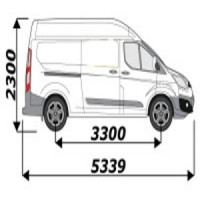 Porte-échelle utilitaire de toit pour votre véhicule Ford Transit Custom L2H2