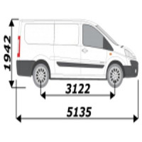 Porte-échelle utilitaire de toit pour Fiat Scudo L2H1