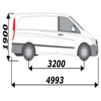 Porte-échelle utilitaire de toit pour votre véhicule Mercedes Vito L2H1