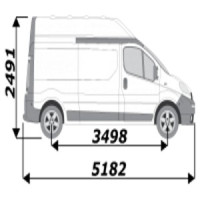 Galerie utilitaire de toit pour nissan primastar l2h2